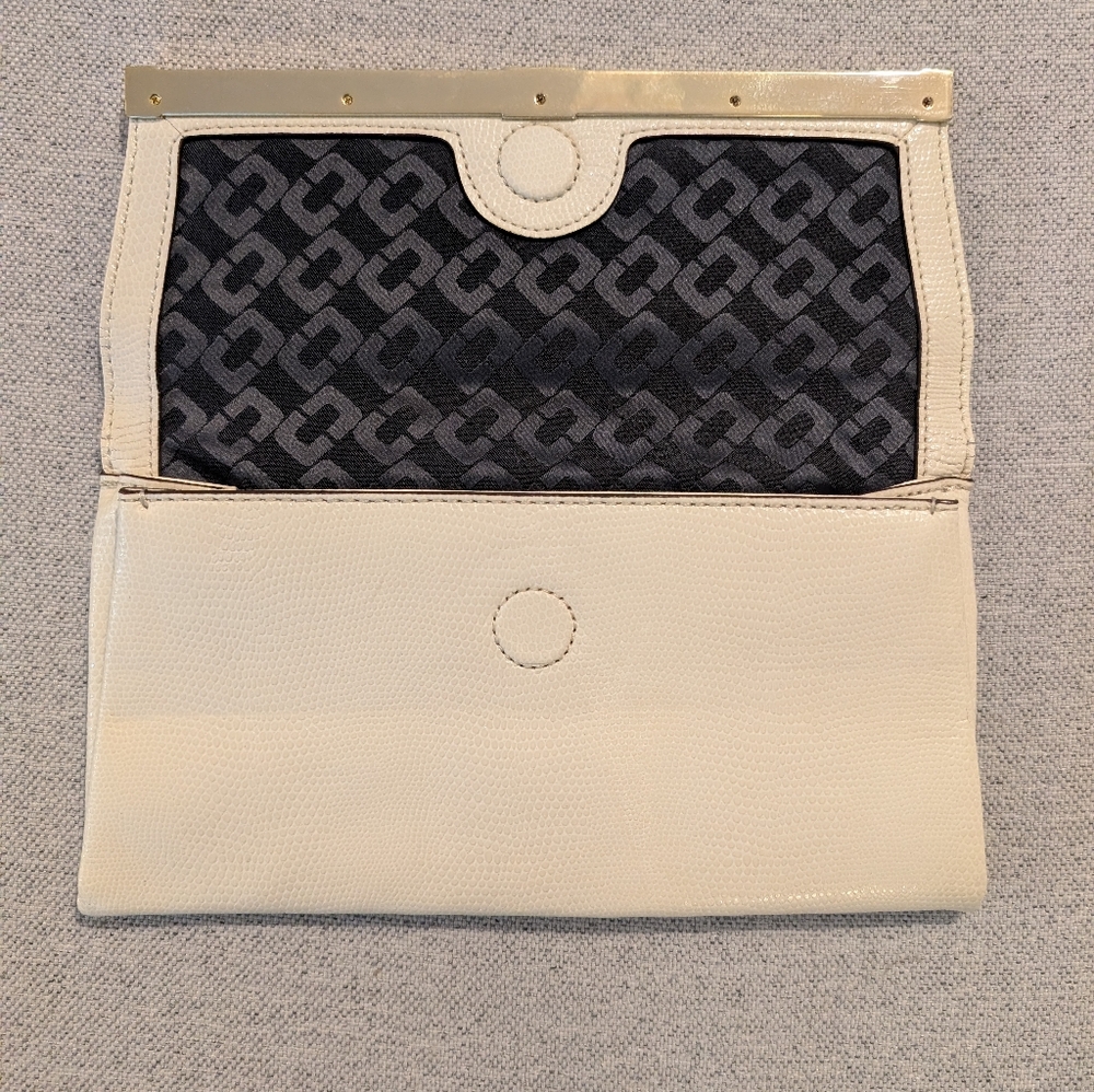 Diane Von Furstenberg Ivory Clutch with Black Accent - Picture 7 of 7